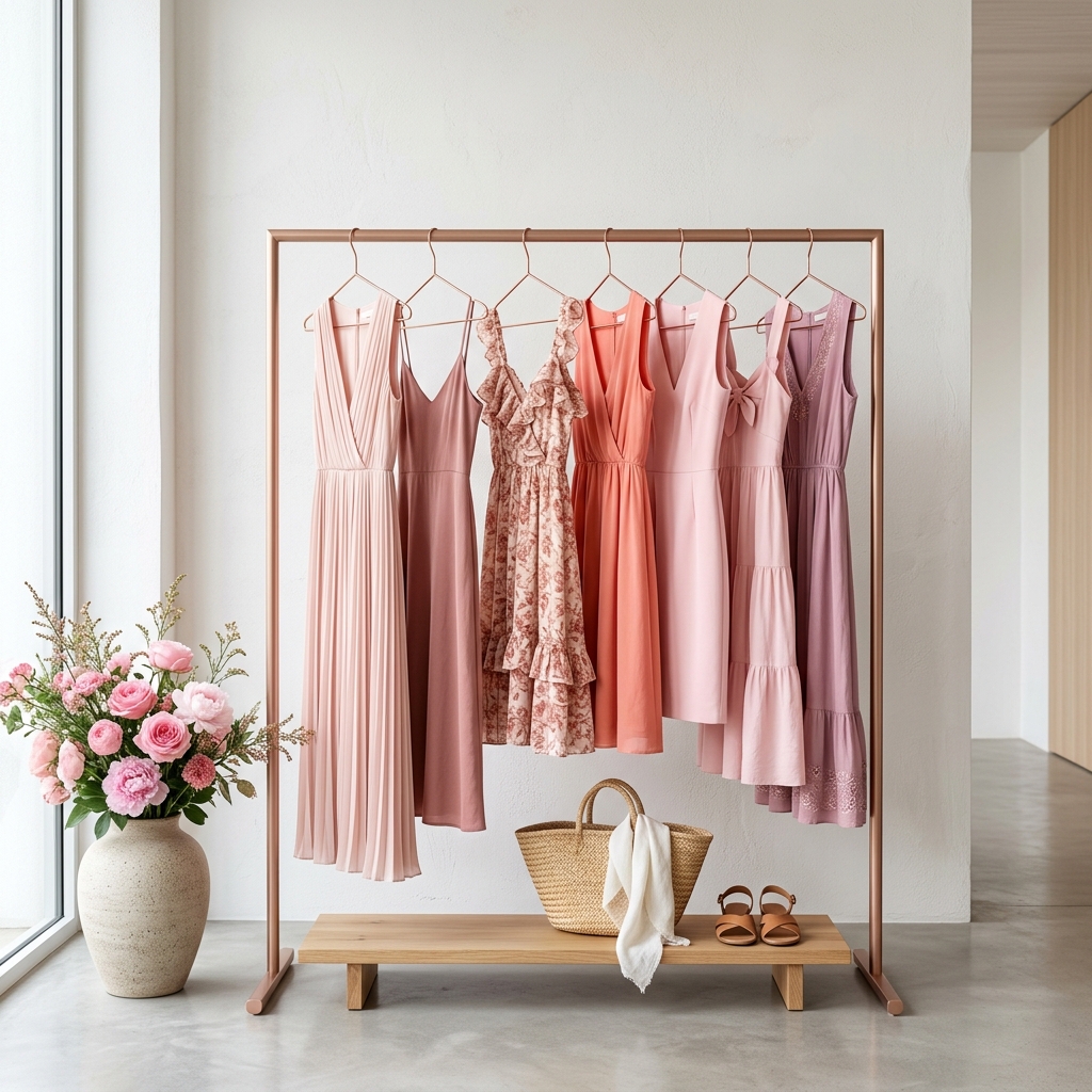 Fundo ilustrativo com roupas femininas para o monitor de preços de moda DropAviso